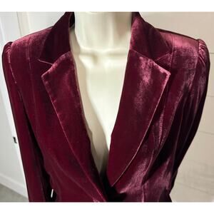 Gorgeous Wine / Burgundy Alfani Velvet Jacket / Blazer in Size 4P